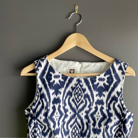 Anne Klein Sleeveless Dress in Navy Blue and White Women Size 6 - Picture 2 of 5